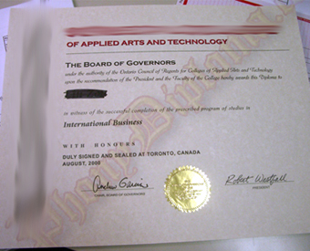 International Canada Fake Diploma With Embossed Gold Foil Seal